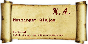 Metzinger Alajos névjegykártya